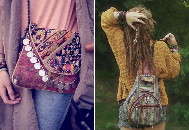 bag and backpack hippie style
