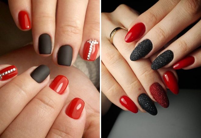 manicure 2019 red with black