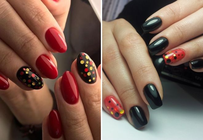 red and black manicure ideas
