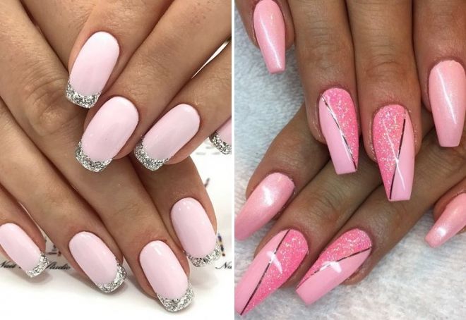 pink glitter manicure ideas