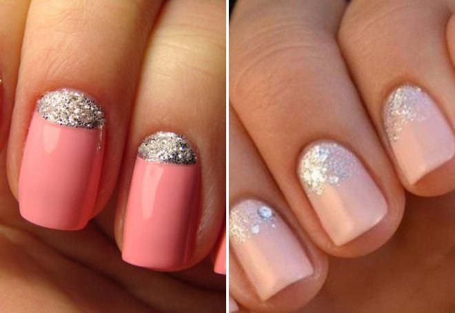 pink glitter manicure