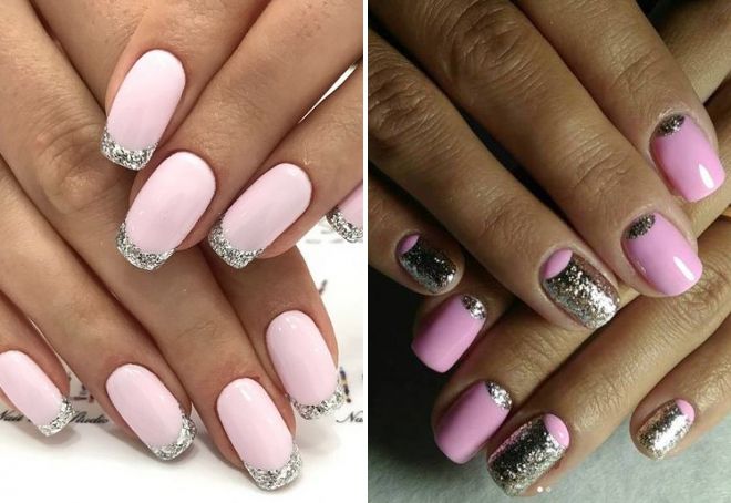 pink and silver manicure ideas