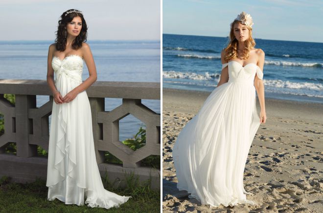 воздушное пляжное свадебное платье