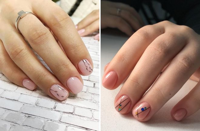 nude manicure for short nails 2019