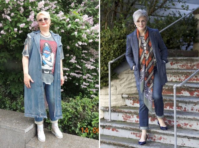 джинсовый кардиган для женщин после 50 лет