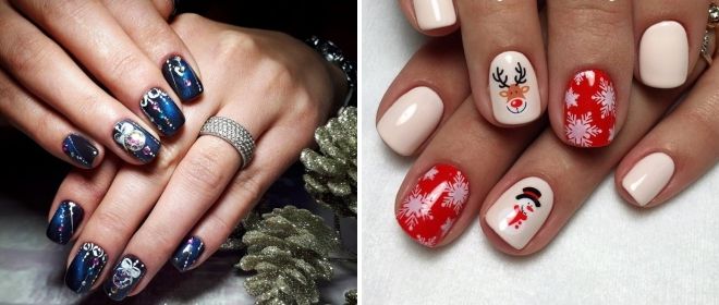beautiful manicure for the new year with stickers