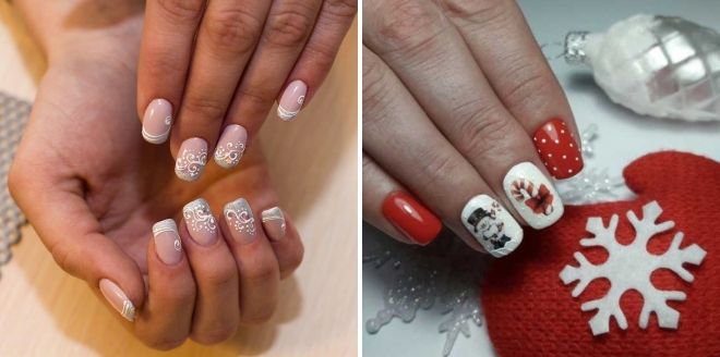 beautiful New Year's manicure for short nails 2020