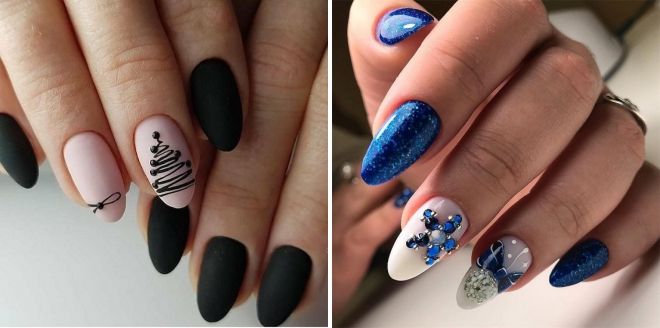 beautiful New Year's manicure for long nails 2020