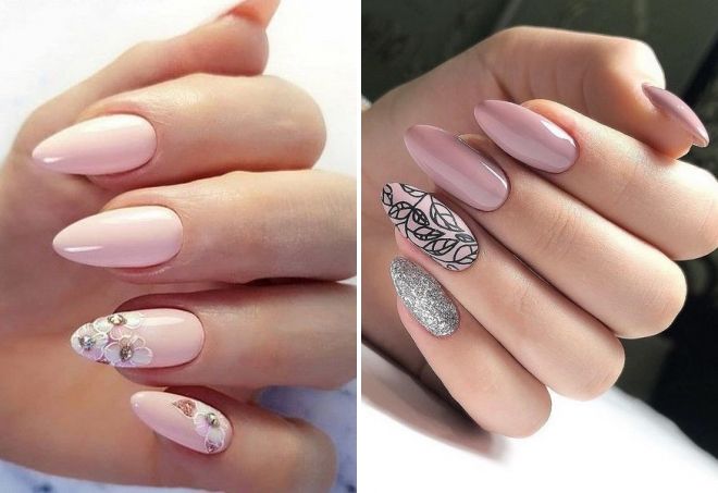 gentle manicure 2020 for almond-shaped nails