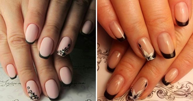 beautiful french manicure with a pattern