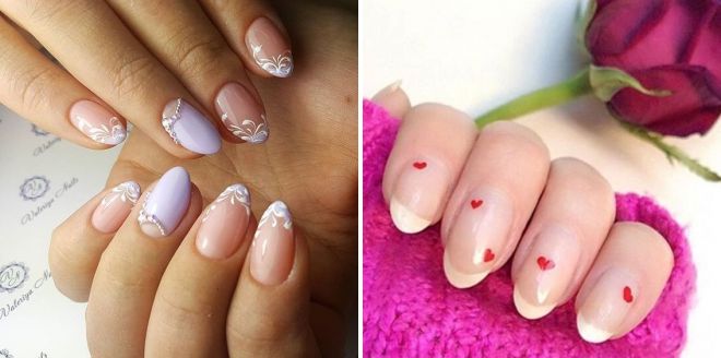 french manicure ideas with a pattern