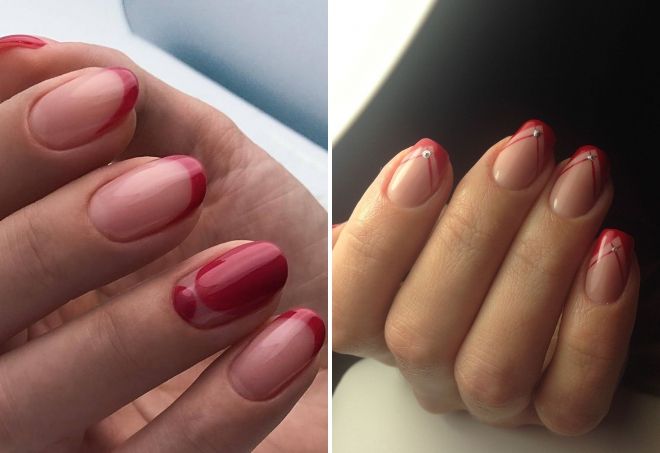red manicure french 2019