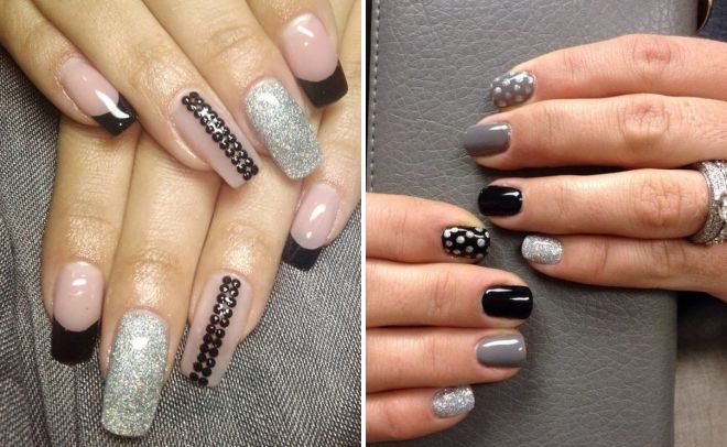 black and silver manicure ideas