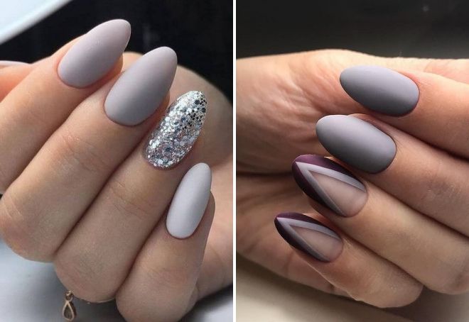 gray matte manicure