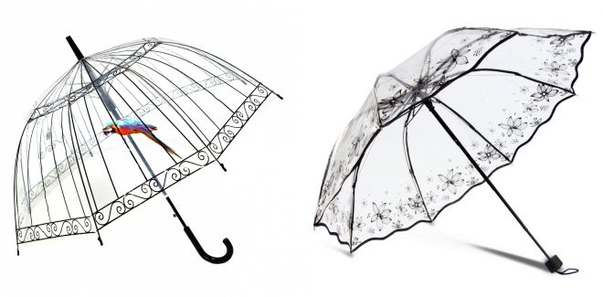 прозрачный женский зонт