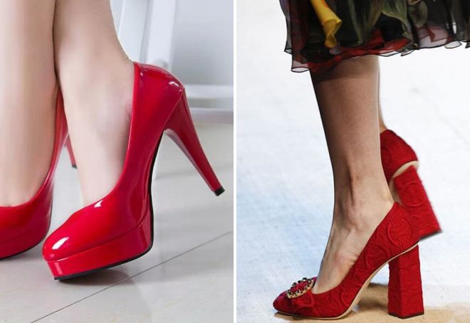 женские красные туфли