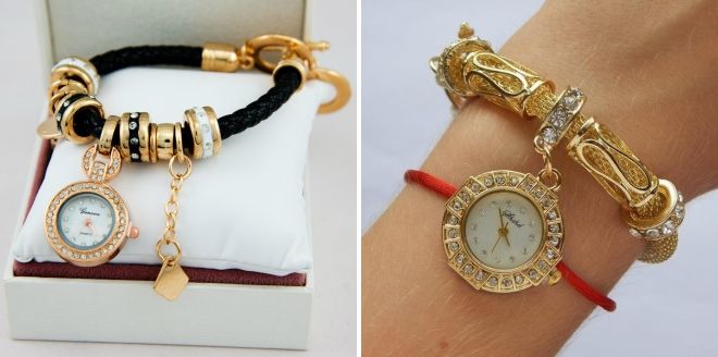 женские часы с браслетом пандора