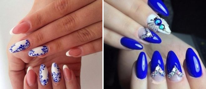 nail design blue with white 2018