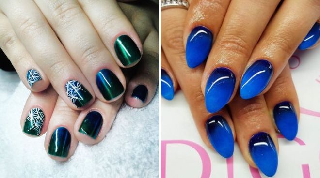beautiful blue nail design