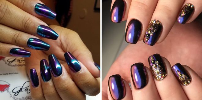 stylish blue nail design