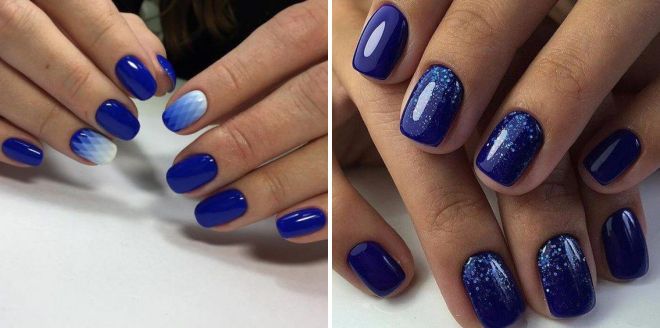 blue nail design for short nails