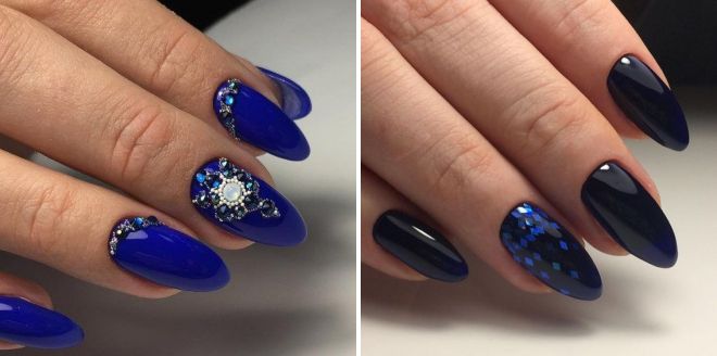 dark blue nail design