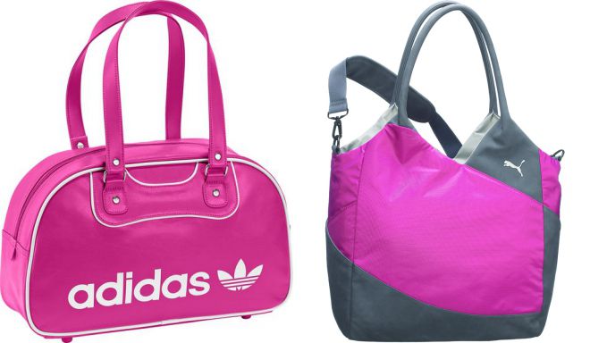 розовая спортивная сумка