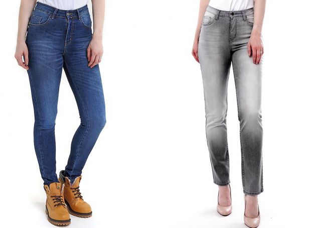 утепленные джинсы с завышенной талией