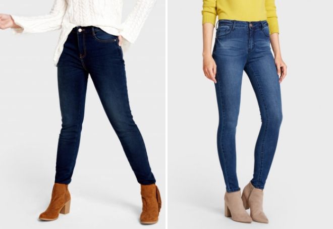 утепленные узкие джинсы