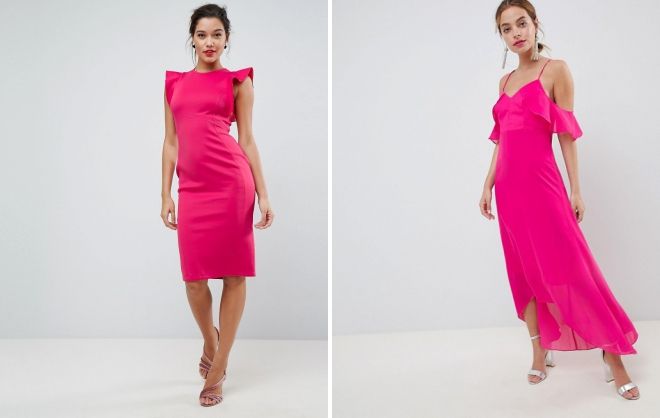 модное платье розового цвета
