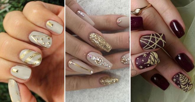 Golden manicure for the New Year