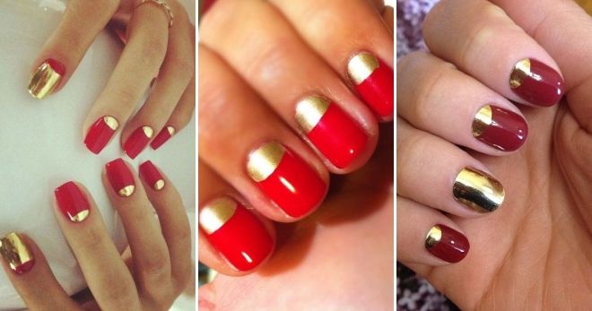 Red gold manicure