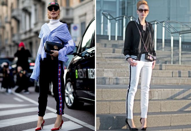 женские брюки с лампасами 2017