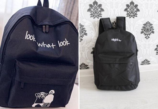 черный рюкзак для девушек