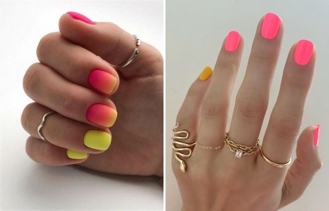 bright manicure for short nails spring 2020