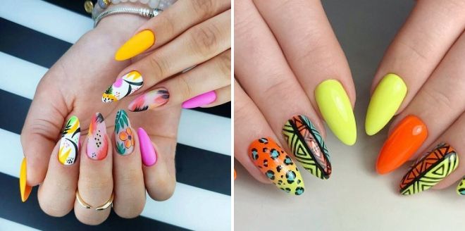   bright manicure for long nails 2020