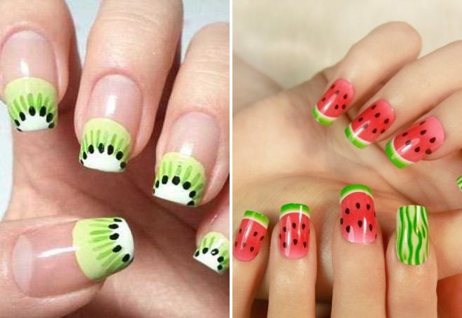 cut fruit on nails