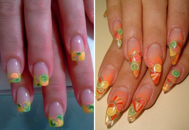 summer manicure 2017 with fruits