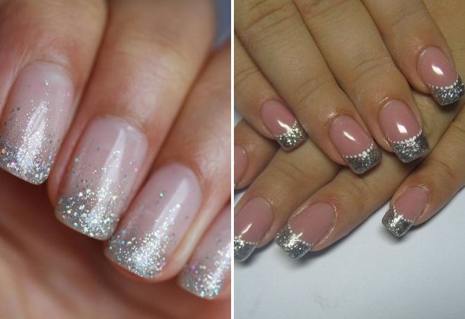 glitter french nail design