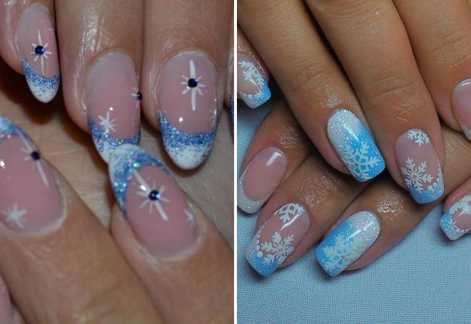 french snow nail design