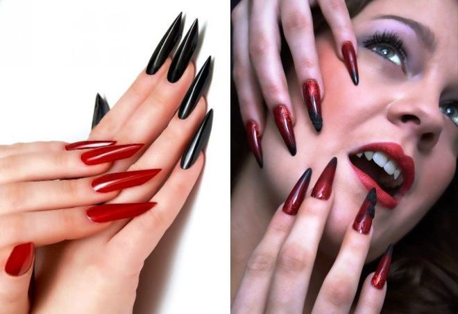 manicure for long sharp nails