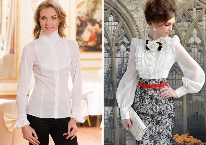 Blouse with a jabot - 70 photos of the most beautiful, fashionable and ...