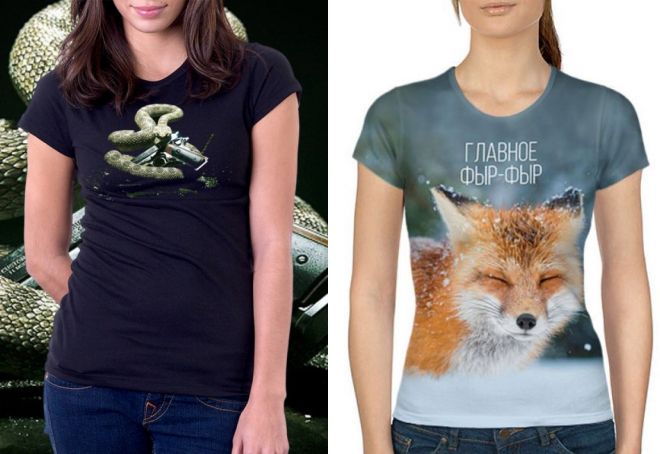 футболки с животными 3d
