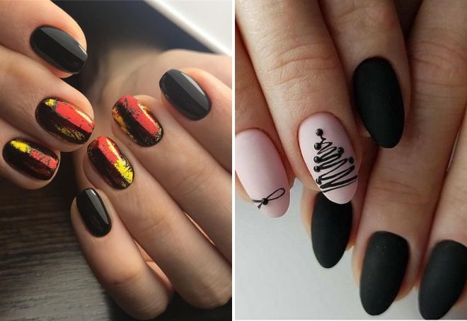 black trendy youth nails 2020