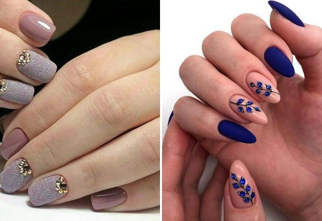 fashionable youth nails 2020 with stones