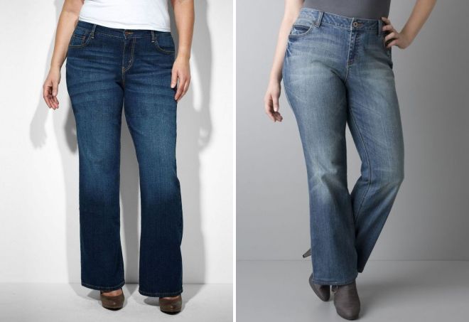 прямые джинсы для полных женщин