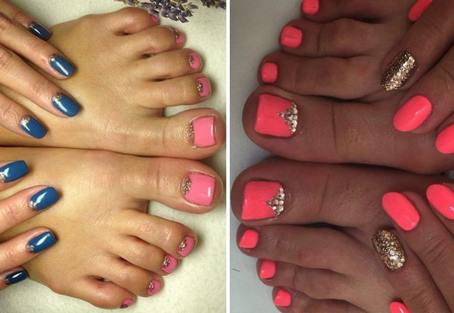 pink pedicure with holes
