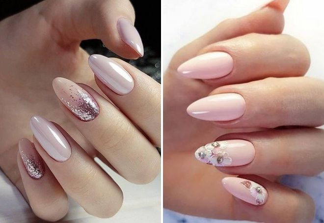 gentle manicure on oval nails