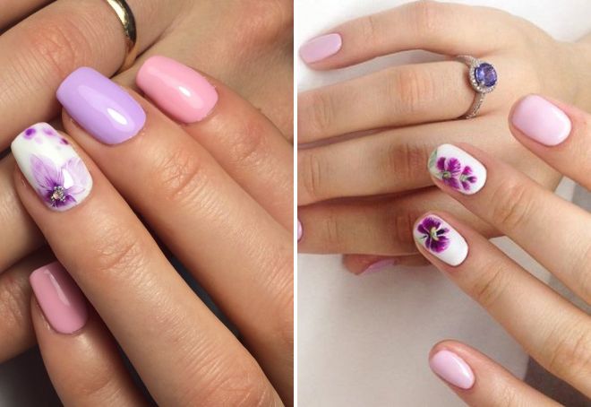 delicate colors nail design