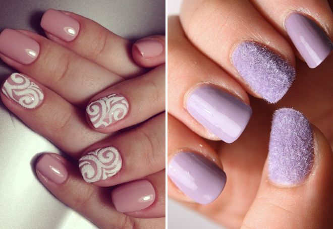 delicate nail design with powder